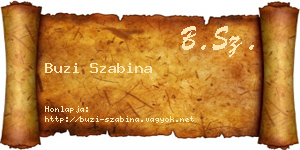 Buzi Szabina névjegykártya